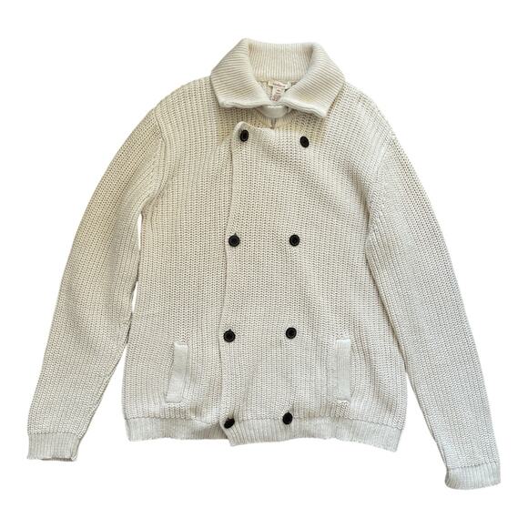 Sundance Chunky Knit Cardigan Sweater Double Breasted Pockets Ivory XXL - Picture 3 of 11